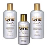Pachet CHI Farouk Keratin 2 - Sampon, Balsam si Ser
